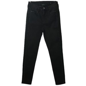 American Eagle Studded Black High-Rise Super Stretch Jeans Size 4 Short